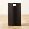 Black Leather Laundry Hamper -Chic Living Shop LeatherBlkIvoryHamperSHS23