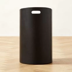 Black Leather Laundry Hamper