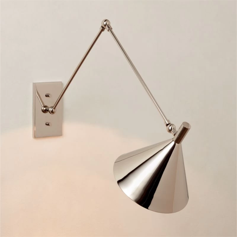 Leda Polished Nickel Articulating Wall Sconce 4 Leda Polished Nickel Articulating Wall Sconce - Image 2