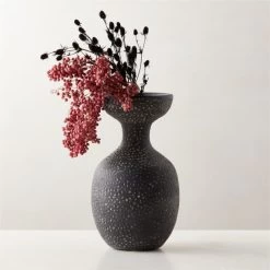 Leroi Black Terracotta Vase -Chic Living Shop LeroiBlackVaseROF23