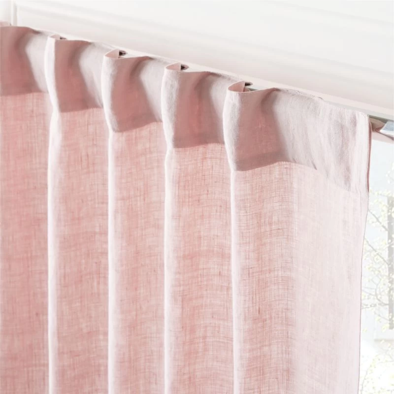 Smoky Mauve Linen Window Curtain Panel 48"x84'' 5 Smoky Mauve Linen Window Curtain Panel 48"x84'' - Image 3