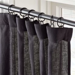 EUROPEAN FLAX™-Certified Linen Black Window Curtain Panel 48''x84'' -Chic Living Shop LinenBlack96CurtainPnlROS23