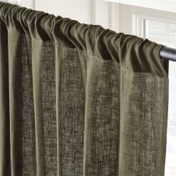 EUROPEAN FLAX™-Certified Linen Forest Green Window Curtain Panel 48''x108'' -Chic Living Shop LinenFrtGrn96CurtainPnlAVSHS23 1