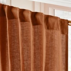 Glazed Ginger Linen Window Curtain Panel 48''x84'' -Chic Living Shop LinenGlazedGinger96PanelAV2SHS23