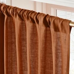 Glazed Ginger Linen Window Curtain Panel 48''x84'' -Chic Living Shop LinenGlazedGinger96PanelAVSHS23