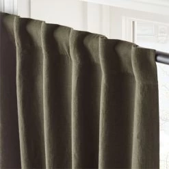 Forest Green Linen Blackout Window Curtain Panel 48''x84'' -Chic Living Shop LinenGnBkOt96CurtainPnlAV2SHS23