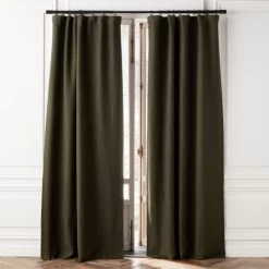 Forest Green Linen Blackout Window Curtain Panel 48''x84''