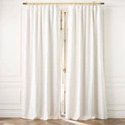 Warm White Linen Blackout Window Curtain Panel 48"x84''