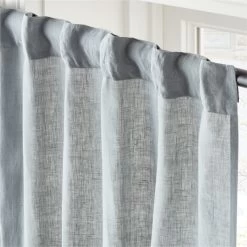 Lead Blue Linen Window Curtain Panel 48''x84'' -Chic Living Shop LinenLead96PanelAV2SHS23