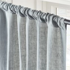 Lead Blue Linen Window Curtain Panel 48''x84'' -Chic Living Shop LinenLead96PanelAVSHS23