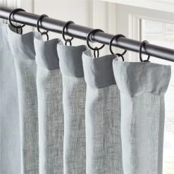 Lead Blue Linen Window Curtain Panel 48''x84'' -Chic Living Shop LinenLead96PanelROS23