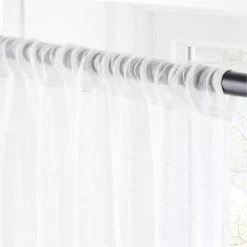 Warm White Linen Sheer Window Curtain Panel 48"x84" -Chic Living Shop LinenShrIvoryPanel96inAV2SHF21