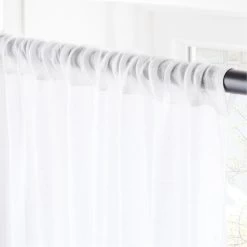 White Linen Sheer Window Curtain Panel 48"x84" 7 White Linen Sheer Window Curtain Panel 48"x84" -Chic Living Shop LinenShrWhitePanel96inAV2SHF21