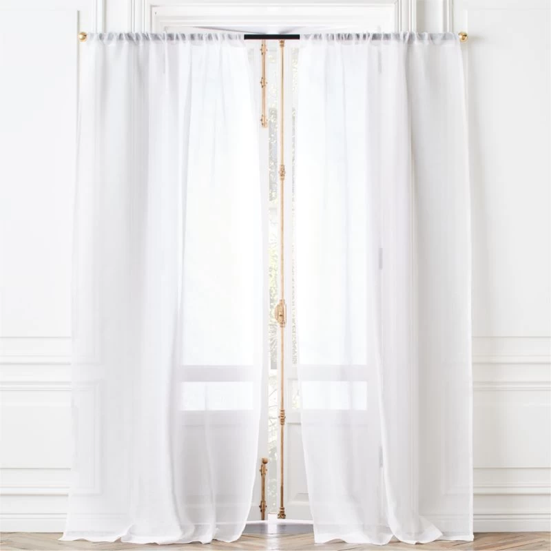 White Linen Sheer Window Curtain Panel 48"x84" 3 White Linen Sheer Window Curtain Panel 48"x84"