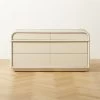 Lobos 6-Drawer White Wood Dresser -Chic Living Shop LobosAshNLthrLowDresserSHS23