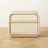 Lobos 2-Drawer White Wood Nightstand -Chic Living Shop LobosAshNLthrNightstandSHS23
