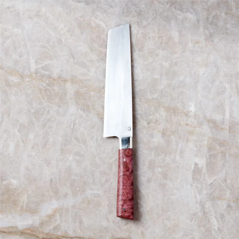 Lockjaw Nakiri Knife With Purple Burl Wood Handle 3 Lockjaw Nakiri Knife With Purple Burl Wood Handle