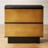 Logan 2-Drawer Brass And Black Marble Nightstand -Chic Living Shop LoganBrsNBlkMrblNghtstndSHF20