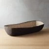 Lorena Black Woven Bread Basket -Chic Living Shop LorenaLongOvalBlkBreadBsktSHS18