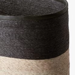 Luna Braided Two-Toned Storage Basket -Chic Living Shop LunaBlackNNaturalBasketAVF19