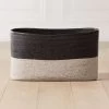 Luna Braided Two-Toned Storage Basket 2 Luna Braided Two-Toned Storage Basket -Chic Living Shop LunaBlackNNaturalBasketSHF19