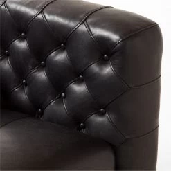 Marconi Tufted Black Leather Accent Chair -Chic Living Shop MarconiBlkLthrTfftdChairAV2SSF22