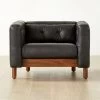 Marconi Tufted Black Leather Accent Chair 1 Marconi Tufted Black Leather Accent Chair -Chic Living Shop MarconiBlkLthrTfftdChairSHF22
