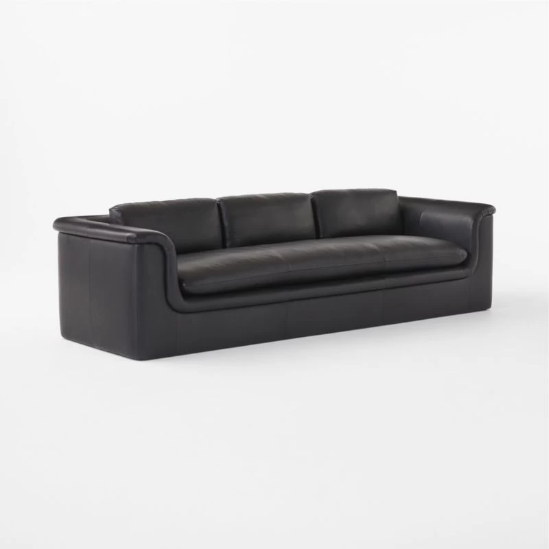 Mardones Black Leather Sofa 5 Mardones Black Leather Sofa - Image 3