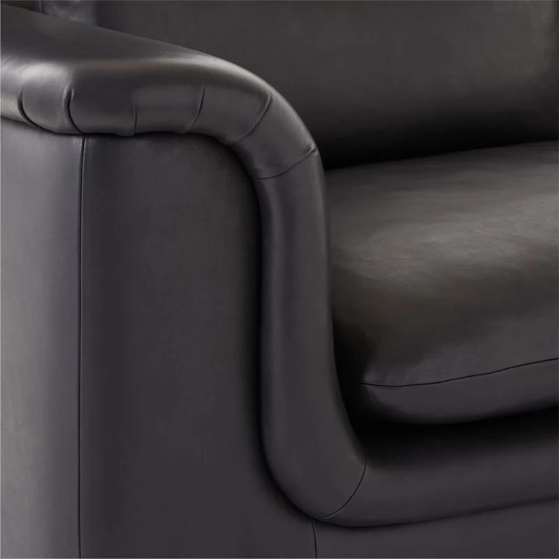 Mardones Black Leather Sofa 8 Mardones Black Leather Sofa - Image 6