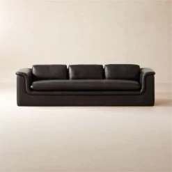 Mardones Black Leather Sofa