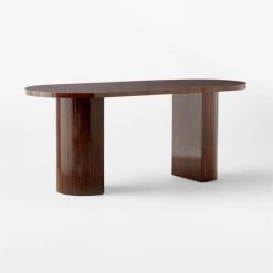 Marisa High-Gloss Walnut Wood Desk 70'' -Chic Living Shop MarisaHiGlossDeskLrg3QSSS23