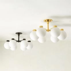 Marra 6-Bulb Black Flush Mount Light -Chic Living Shop Marra6BulbFlushMountGrpFHS23 1