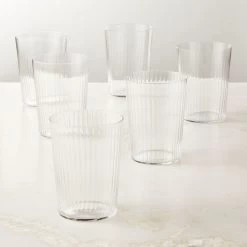 Marta Optic Fluted Cooler Glasses Set Of 6