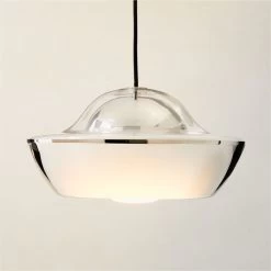 Materia Polished Nickel Dome Pendant Light -Chic Living Shop MateriaPldNklPendantROF22