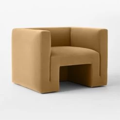 Matra Camel Velvet Lounge Chair -Chic Living Shop MatraCamelVelvetChair3QSSF22