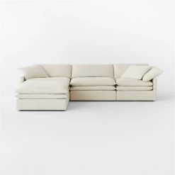 Mattea 4-Piece Neutral Performance Linen Sectional Sofa With Left-Arm -Chic Living Shop Mattea4PcNatLASectSOSSS23