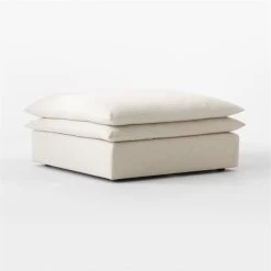 Mattea Neutral Performance Fabric Ottoman -Chic Living Shop MatteaNatOttoman3QSSS23