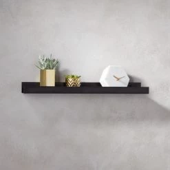 Metal Gunmetal Wall Shelf 24" -Chic Living Shop MetalWallShelfGunmetal24inSHF16