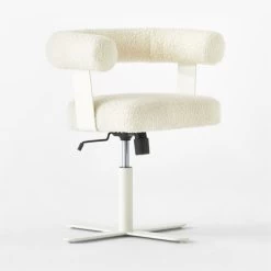 Mezza Ivory Boucle Office Chair -Chic Living Shop MezzaIvoryBclChair3QSSS23