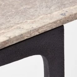 Milan Grey Travertine And Metal Console Table -Chic Living Shop MilanGreyTrvrtnCnslTableAVSSS22