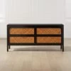 Miri 4-Drawer Black Cane Dresser -Chic Living Shop MiriLowDresserSHF21