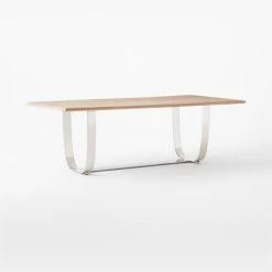 Montclare Oak Wood And Metal Dining Table -Chic Living Shop MontclareOkNMtlDnngTbl3QSSS22