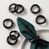 Moore Porcelain Black Napkin Rings Set Of 8 -Chic Living Shop MooreShnyBlkPrclnNpknRngS8SHF22