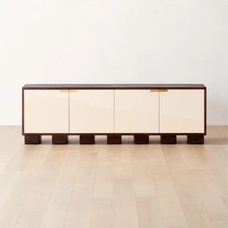 Moti Brown And White Mango Wood Media Console 3 Moti Brown And White Mango Wood Media Console