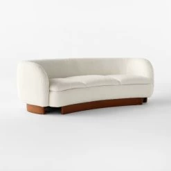 Muir Curved White Boucle Sofa -Chic Living Shop MuirWhtBclCurverSofa3QSSF23