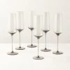 Muse Smoked Glass Champagne Flute Set Of 6