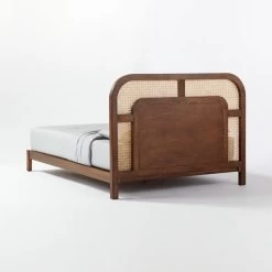 Nadi Wood And Cane Queen Bed -Chic Living Shop NadiCaneQueenBed3QBF20
