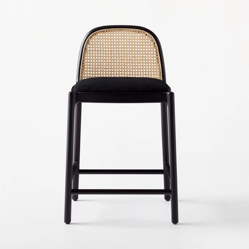 Nadia Black Cane Counter Stool Set Of 2 5 Nadia Black Cane Counter Stool Set Of 2 - Image 3