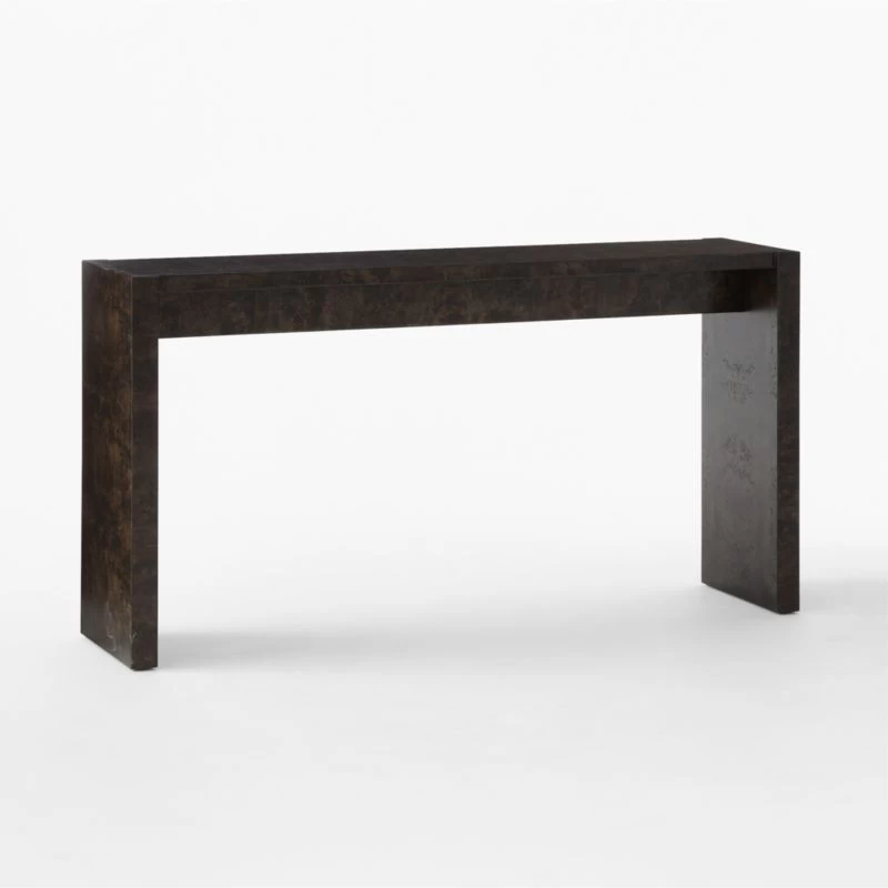 Niche Charcoal Brown Burl Wood Console Table 54" 5 Niche Charcoal Brown Burl Wood Console Table 54" - Image 3