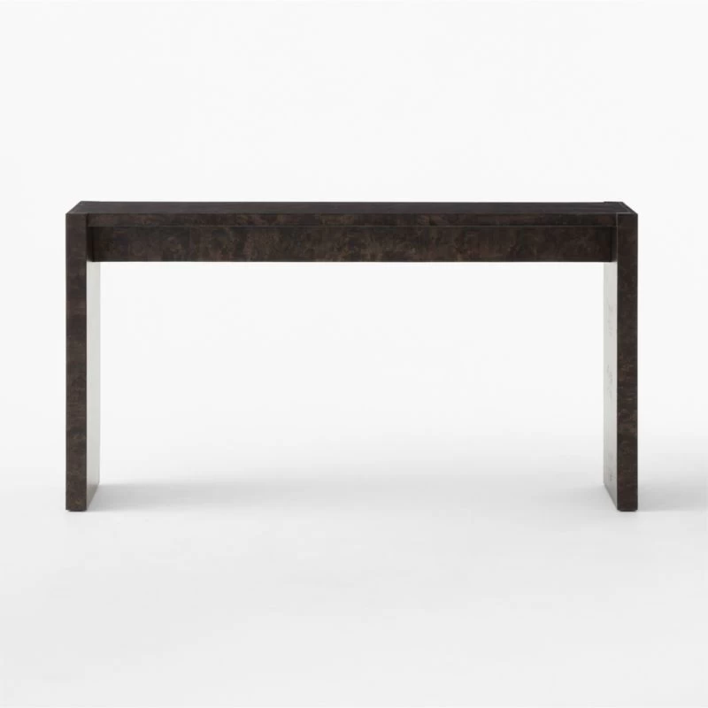 Niche Charcoal Brown Burl Wood Console Table 54" 4 Niche Charcoal Brown Burl Wood Console Table 54" - Image 2